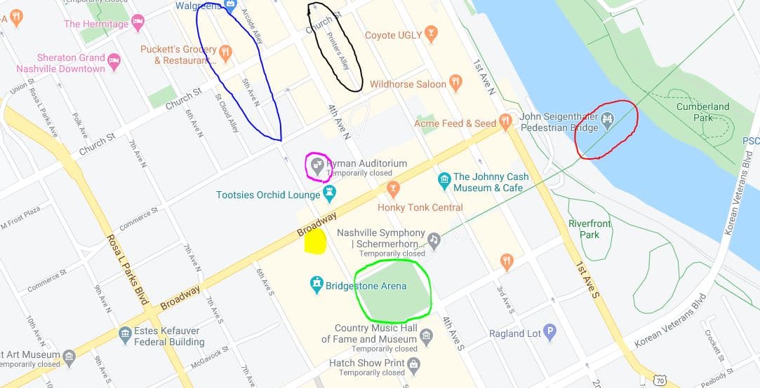 נאשוויל אתרים בדאונטאון