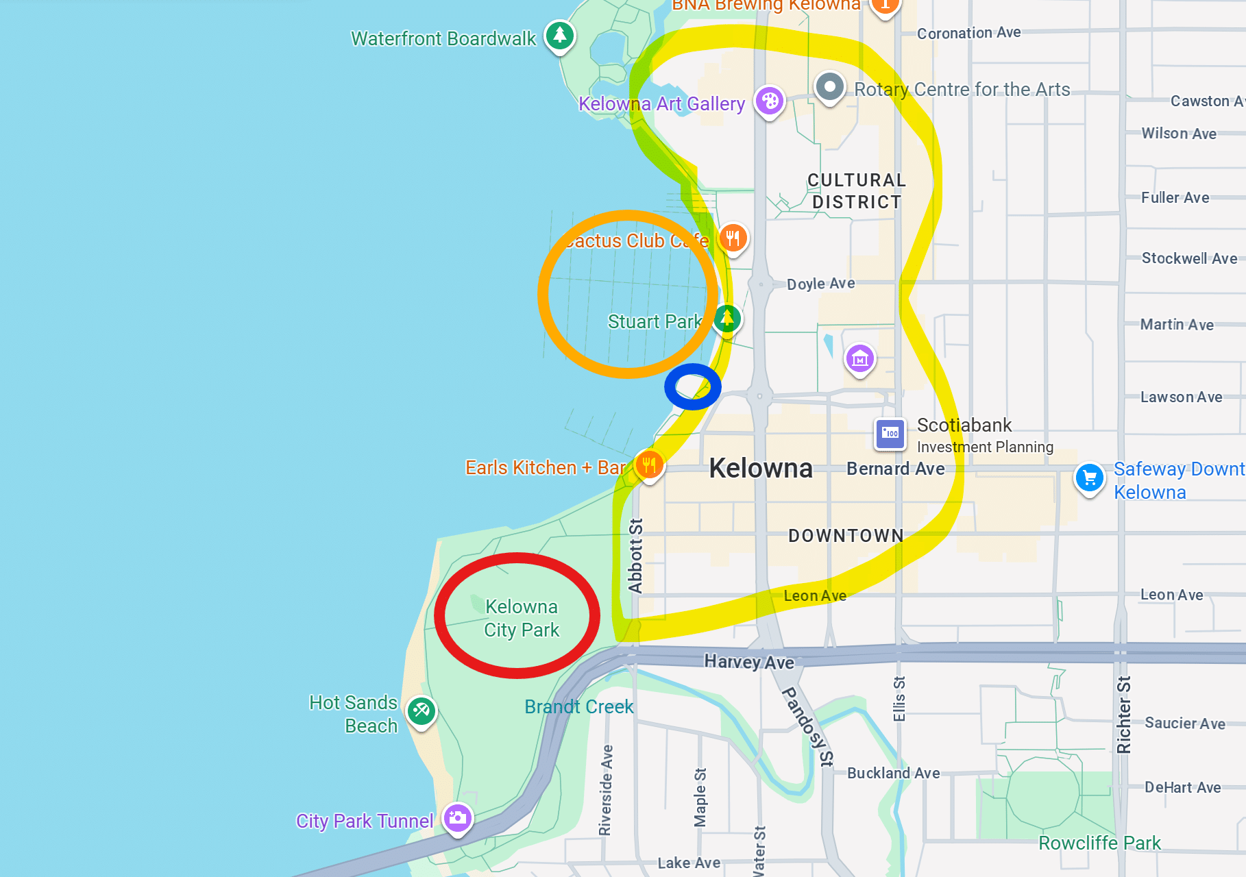 קלונה ועמק אוקנגן - קנדה אחרת - מפת קלונה